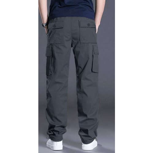 Men's  Gray Straight Leg Cargo Trouser.