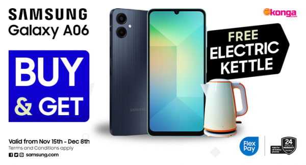 Galaxy A06 Lte - 64gb Rom - 4gb Ram - 4g Lte - Dual Sim - 5000mah- Black+ Free Cordless Kettle