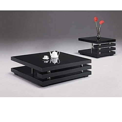 Center Table With Free Two Side Stool - Black.