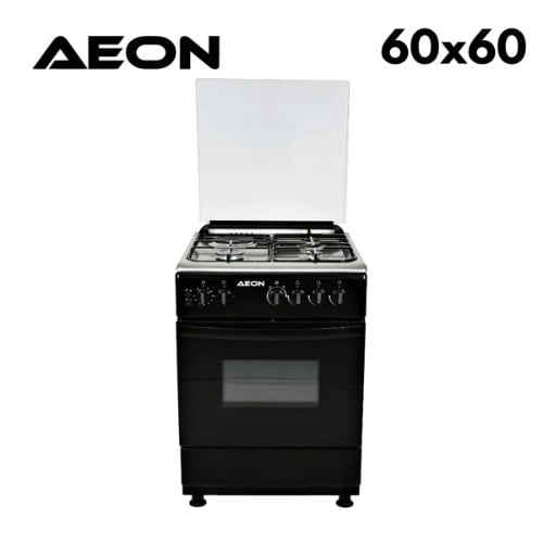 AEON Aeon Gas Cooker 6031 – 60x60cm, 3 Gas + 1 Electric Burner, Strong Pan Support, Oven Lamp,.