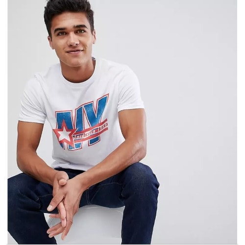 NY Print T-shirt- White.
