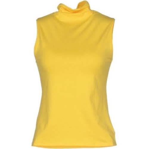 Yellow sleeveless turtleneck on sale