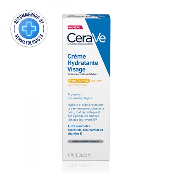 Cerave Facial Moisturizing Lotion Spf 50 For Normal To Dry Skin With 3 ceramides, Niacinamide & Vit E 52ml.