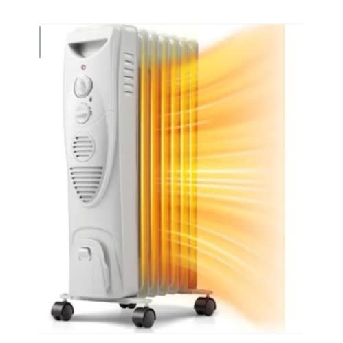 Fine Elements Mini Oil Filled Radiator Fan Heater & Room Heater - 650w.