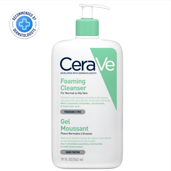 Cerave Foaming Cleanser for Normal to Oily Skin with Niacinamide & 3 Essential Ceramides 473ML.