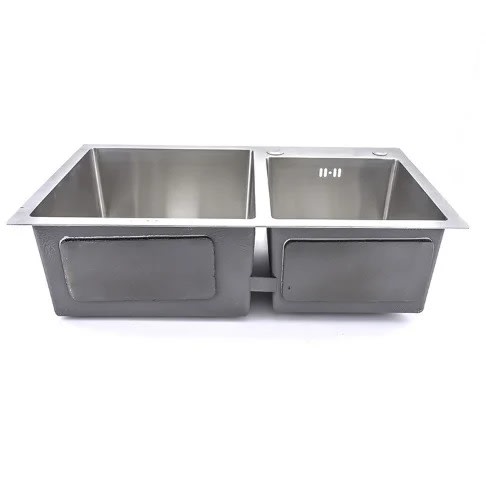 Kitchen Stainless Steel Sink - Dual Bowl With Kit - Sliver.