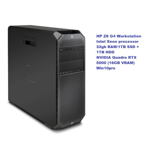 HP Z6 G4 Tower Workstation Intel Xeon 64GB RAM - 1TB SSD + 1TB HDD + 16gb Quadro Rtx 5000 - Win10.