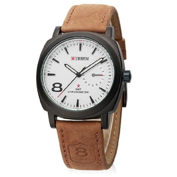 Swiss Military Watch With White Dial - Brown.