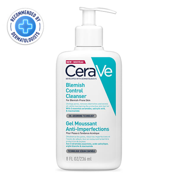 Cerave Blemish Control Face Cleanser With 2% Salicylic Acid & Niacinamide Blemish-Prone Skin 236ml.