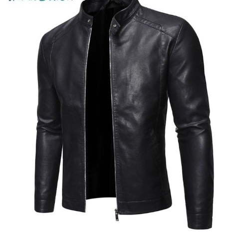 Zipper Leather Jacket.