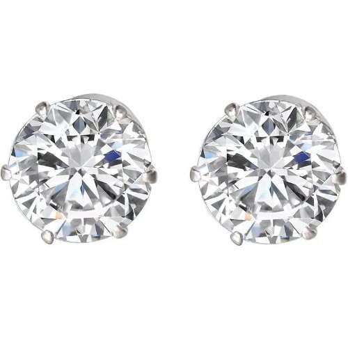 Tiny Crystal Unisex Non Piercing Magnetic Stud Earrings - 2 Pieces.
