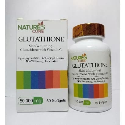 glutathione 50000 mg Nature's Cure Skin Whitening Glutathione 50000mg + Vitamin C - 60softgels |  6116274