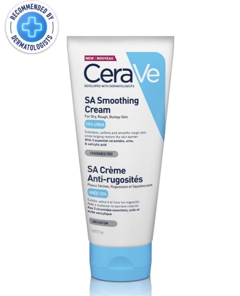 Cerave SA Smoothing Cream for Rough and Bumpy Skin 177ml with Salicylic Acid and 3 Essential Ceramides.