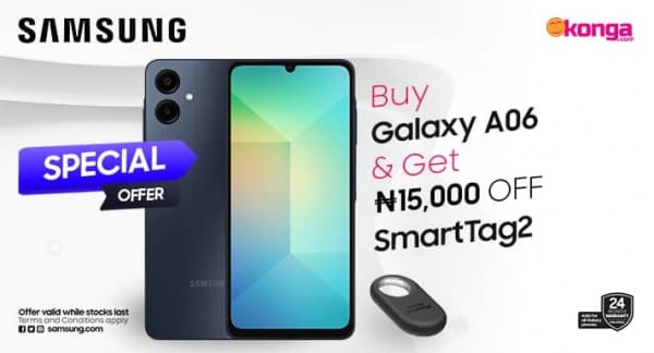 Galaxy A06 Lte - 64gb Rom - 4gb Ram - 5000mah - Black + Free Galaxy Smart Tag2.