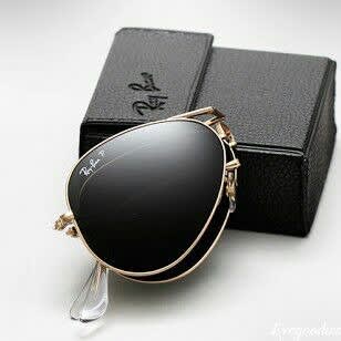 Foldable Aviator Sunglasses Black Gold Rim 6347140 Konga