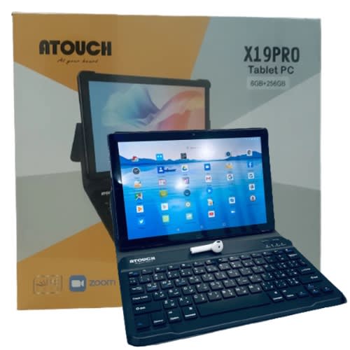 Atouch X19 Pro 5G Tablet PC with Keyboard - 10.1" - 256GB ROM - 6GB RAM - Dual SIM - 10000mAh - Grey.