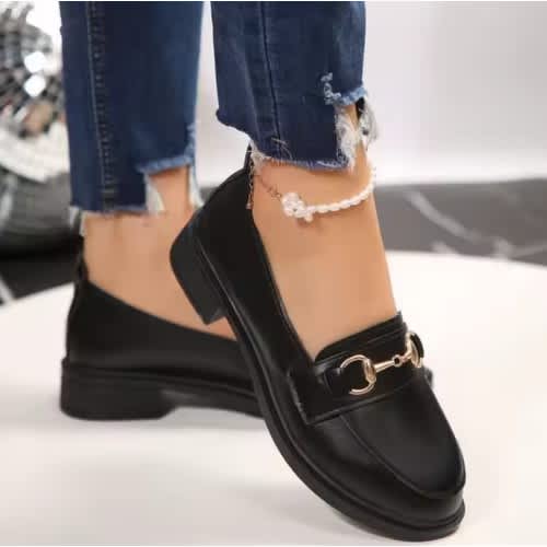 Ladies Formal School Loafers - Black.