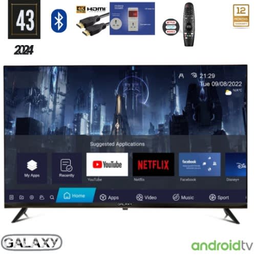 Galaxy 43" 4K LED Smart Television - netflix - Youtube - Miracast.