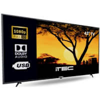 iTEC 43'' Led fhd tv- Usb, Hdmi, Dolby + 1920 * 1080 Screen Resolution