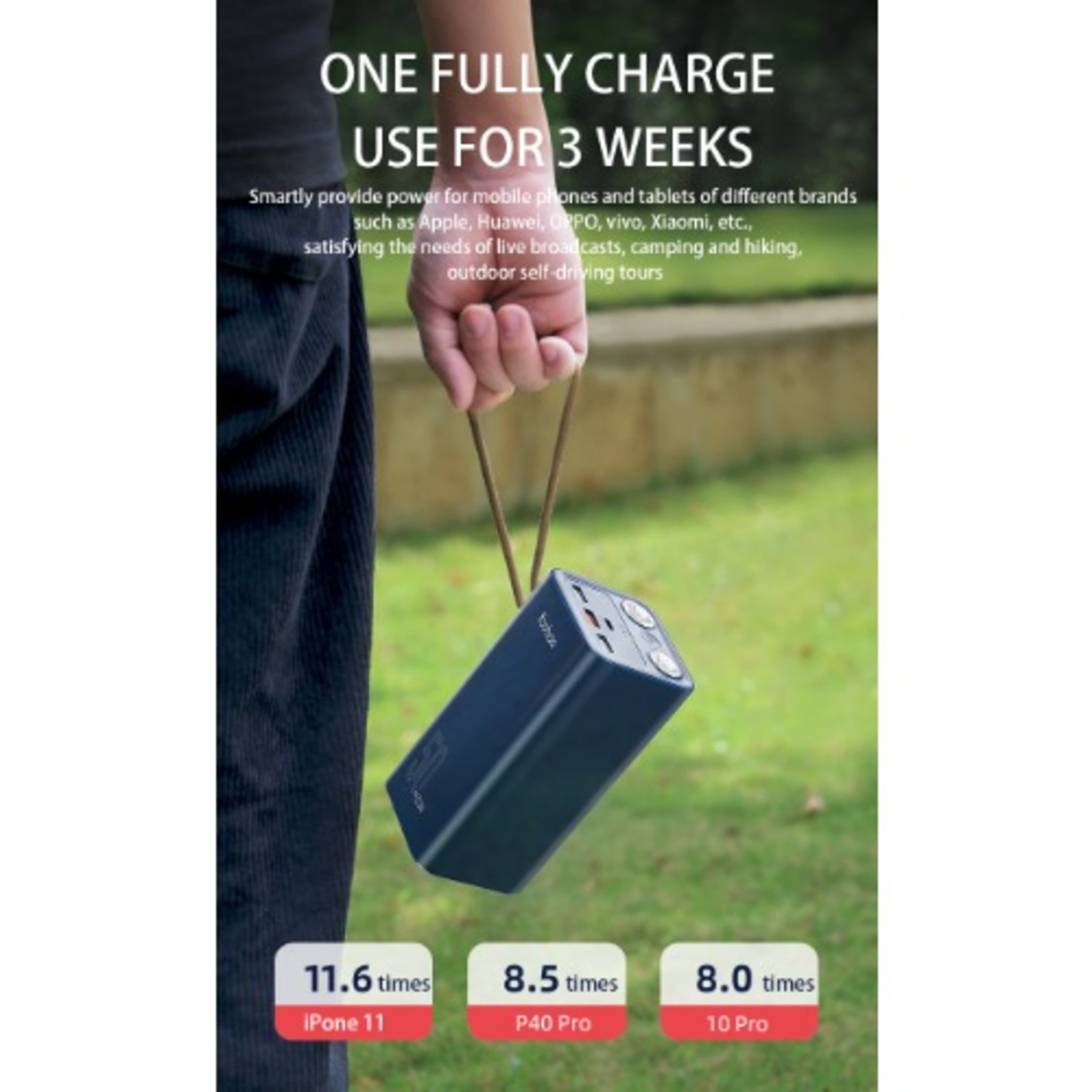 H5 Power Bank 50000mah- Black.