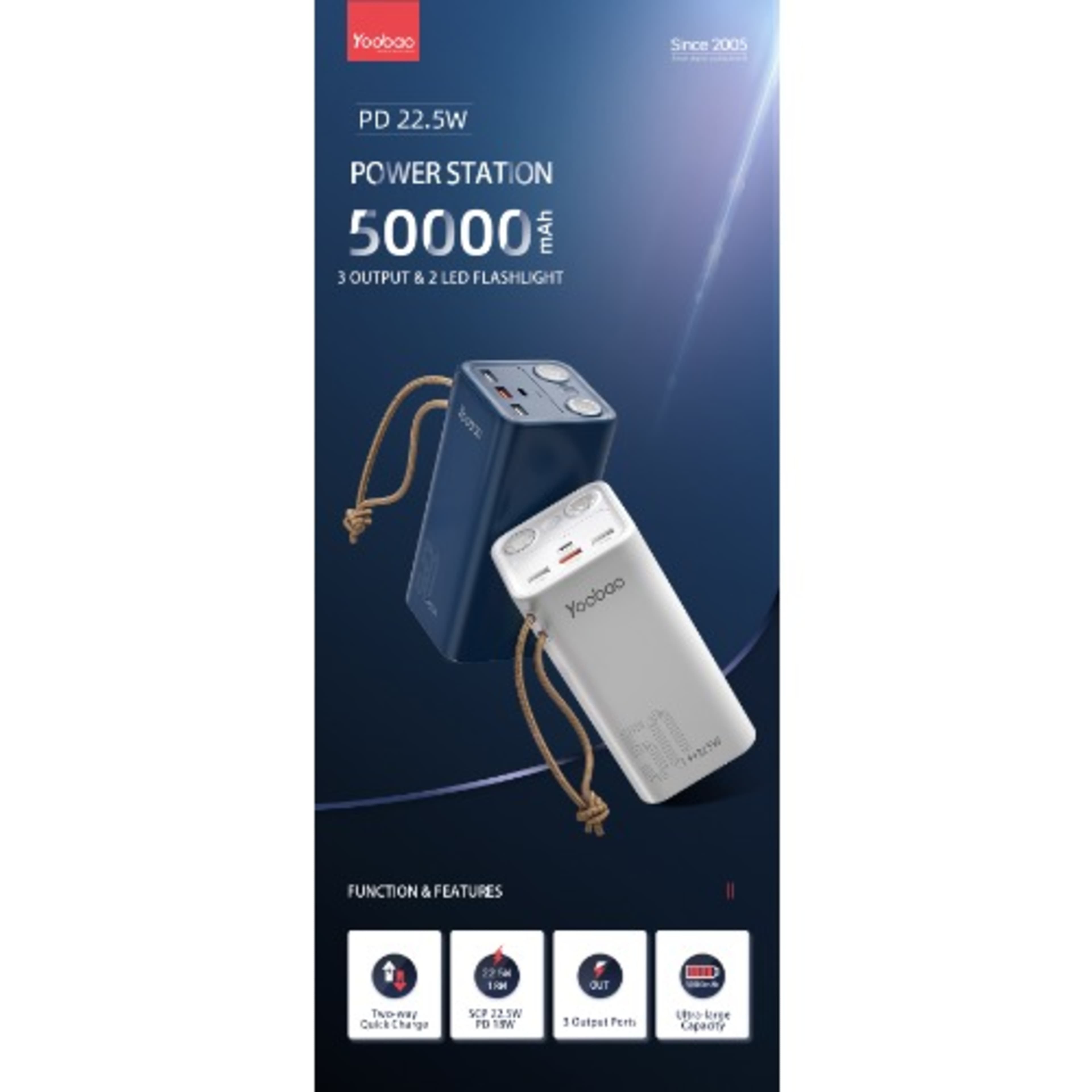 H5 Power Bank 50000mah- Black.