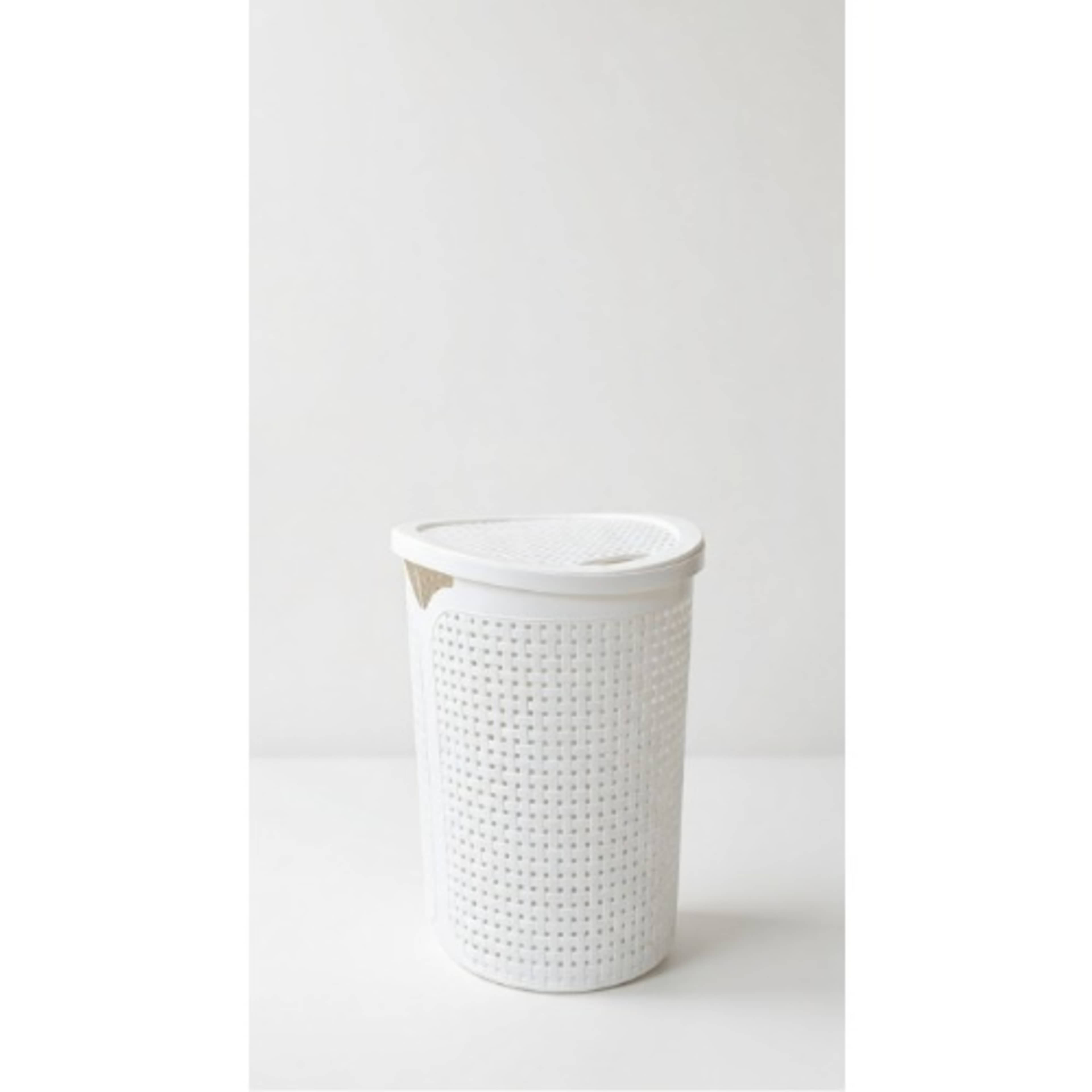 Plastic Storage Basket With Lid - 60l X2 - Light Gre...
