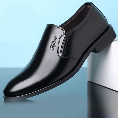 Men Cooperate Leather Shoes - Black.