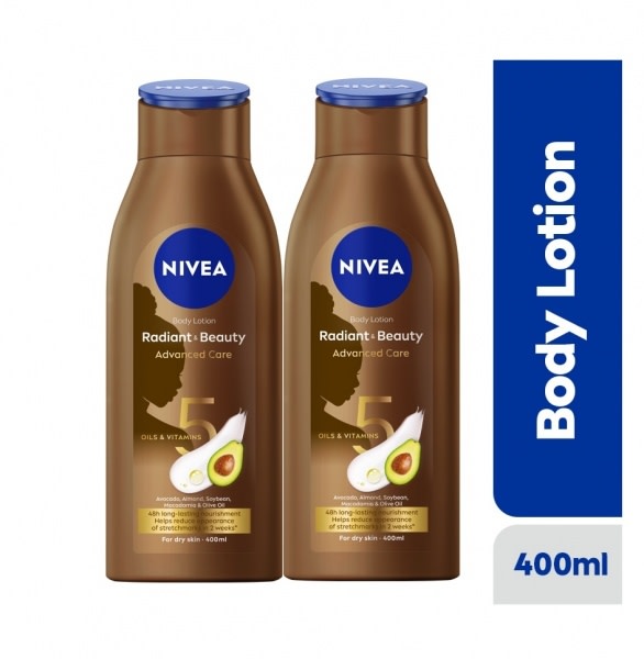 Nivea Radiant & Beauty Advanced Care Lotion For Women - 400ml - Pack Of 2.
