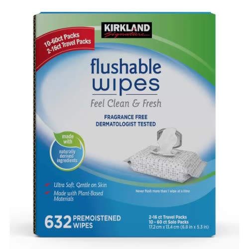 Flushable Wipes 632cts.