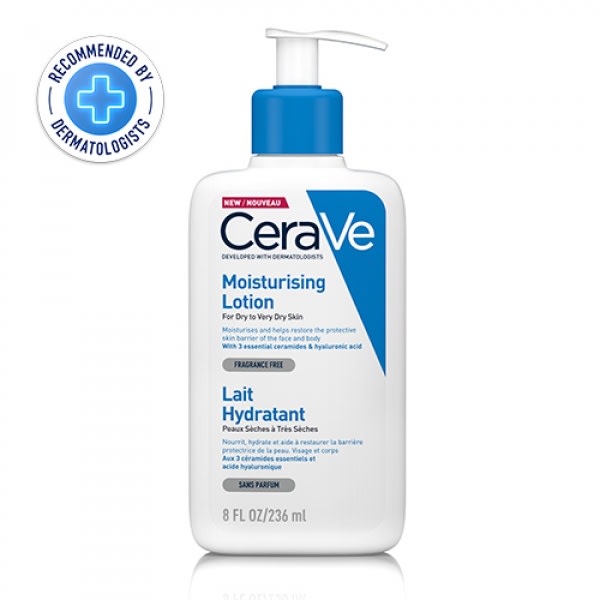Cerave Moisturising Lotion for Dry to Very Dry Skin 236ml With Hyaluronic Acid and 3 Essential Ceramides.