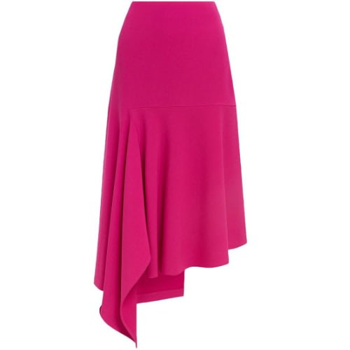Pink Asymetric Flared Skirt.