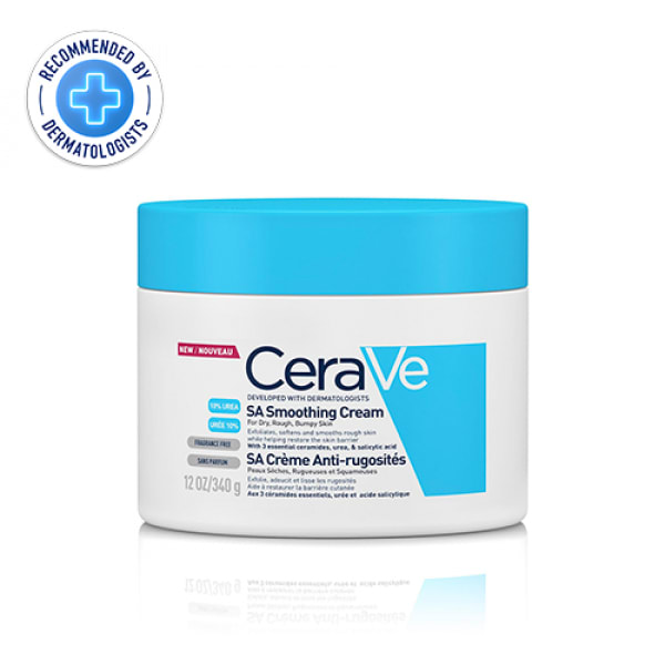 Cerave SA Smoothing Cream for Rough and Bumpy Skin 340g with Salicylic Acid and 3 Essential Ceramides.