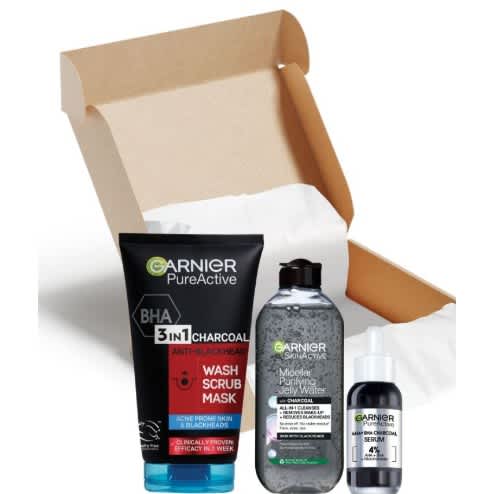 Garnier Pure Active,skinactive Charcoal Serumregime Bundle Set..