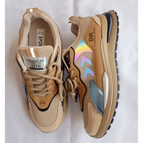 Men's Lace-up Cushion Sneakers - Brown .