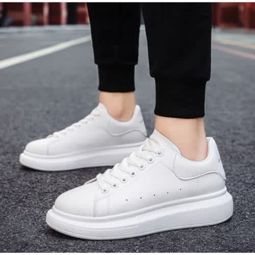 Fashion Front Thick Soled White Sneakers.