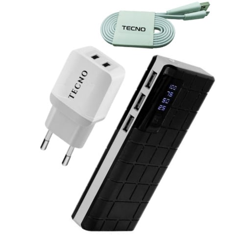 40,000mah Power Bank With Tecno/android Fast Charger & Data Sync Wristband Cable.