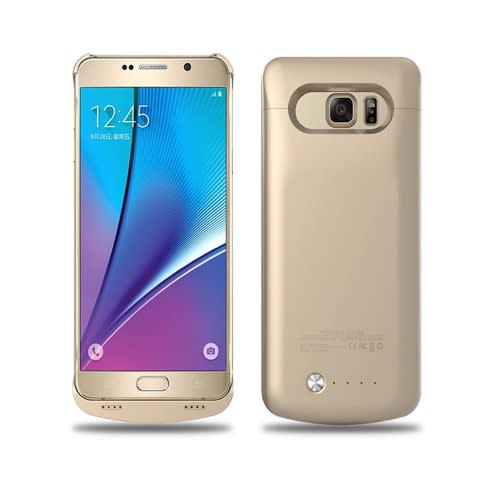 4200maH Rechargeable Battery Back Case for Samsung S6 Edge  - Gold - View 3