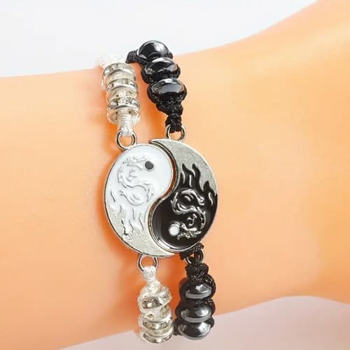 1pair Black/ White  Couple Beaded Bracelet - View 2