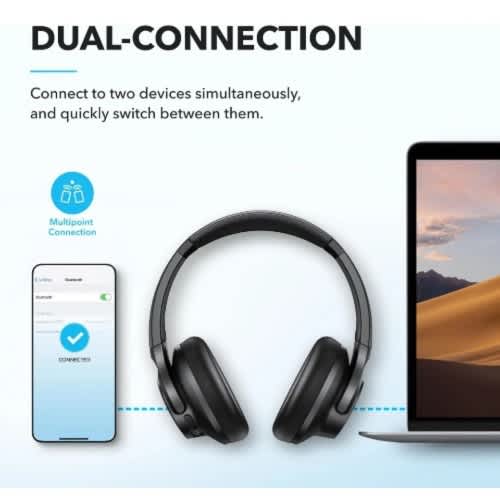 Soundcore Q20i Hybrid Active Noise Cancelling Headphones - Black - View 2
