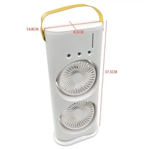 Portable Double Face Air Mist Cooler Fan Rechargeable And Rotating - 2000mAh - View 3