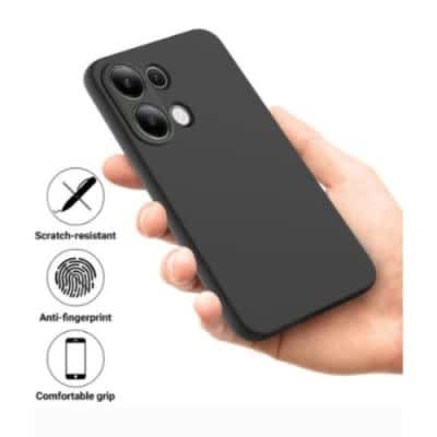 Silicone Back Case For Redmi Note 13 4g - Black - View 3