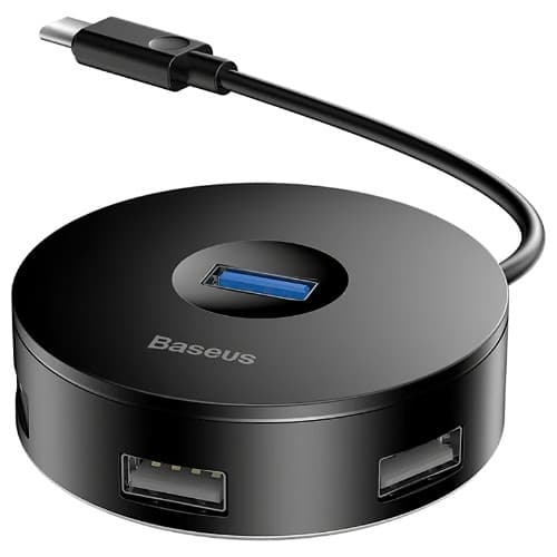 Baseus Airjoy Round Box Series 4-in-1 Usb-a Multi-port Hub Adapter 1m - Black - View 1