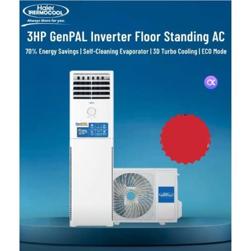3 Horse Power Genpal Floor Standing Inverter Air Conditioner - White - View 6