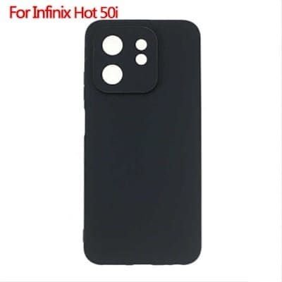 Silicone Back Cover Case For Infinix Hot 50i- Black - View 2