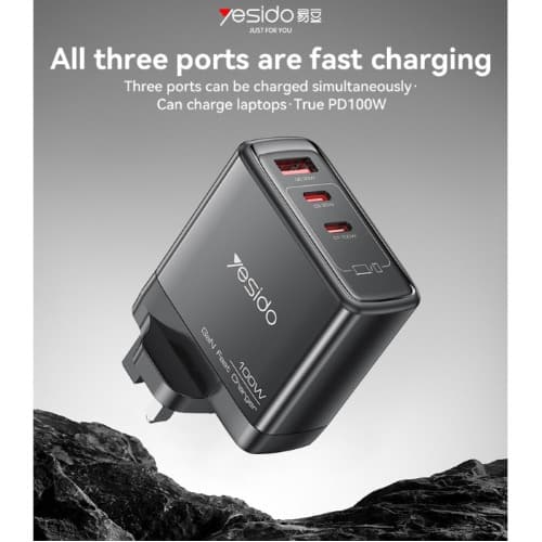 Eu 100w Gan Fast Charger Wall Socket - USB-A+C1+C2 - View 4
