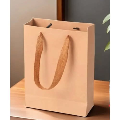 Portrait Craft Paper Bags With Imported Ribbon Rope – A3 Size- 12×5×17 Inch- 100pcs - View 1