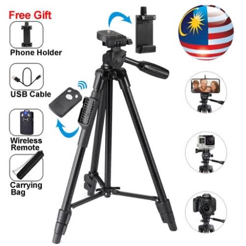 Professional Foldable 6 feet Heavy Duty Tripod Phone Camera Stand Kit - 3388 - View 2