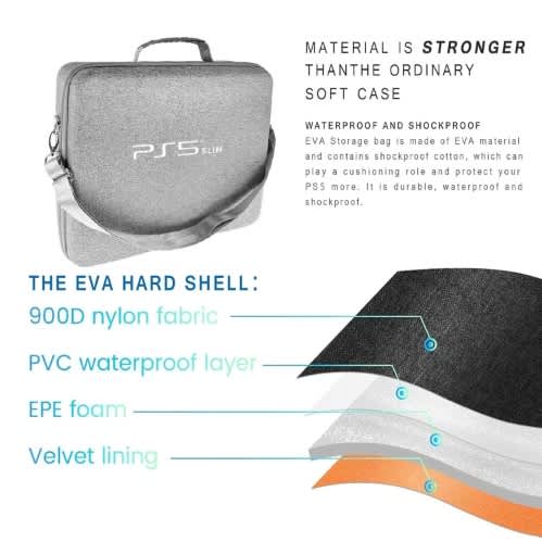 Ps5 Slim Bag - flat Design - Grey - View 7