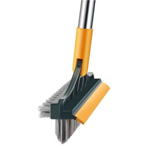 3 In 1 Bathroom Tiles & Toilet Floor Walls Corner Brush With Wiper - View 1