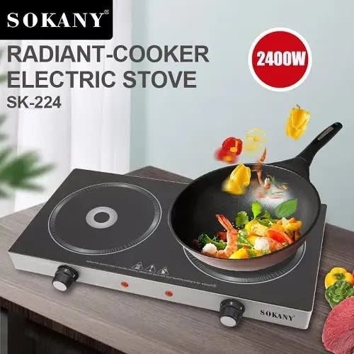 Sokany Induction Infrared Electric Cooker 2 Burner Cooker - 2400w - View 3